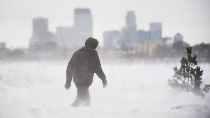 Sněhová bouře zasáhla i Minneapolis (22. 2. 2023)