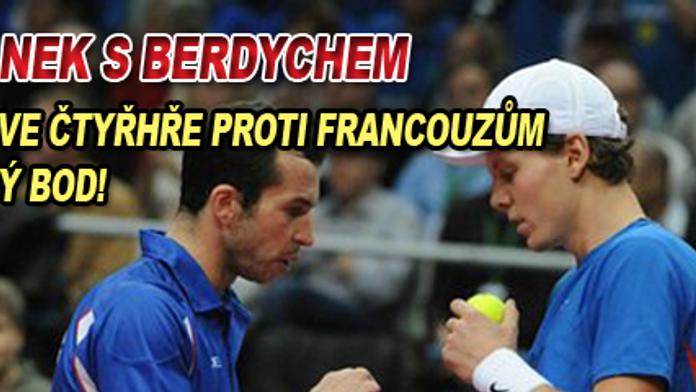 Štěpánek s Berdychem vyhráli čtyřhru a Češi vedou nad Francií 2:1