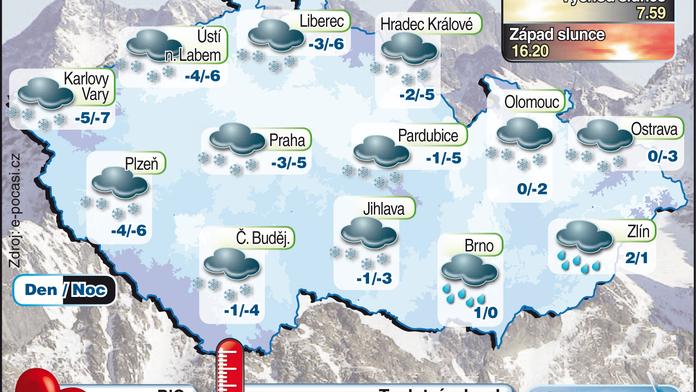 JAK BUDE DÁL: Sníh, sníh, sníh... V noci v Praze až 15 cm