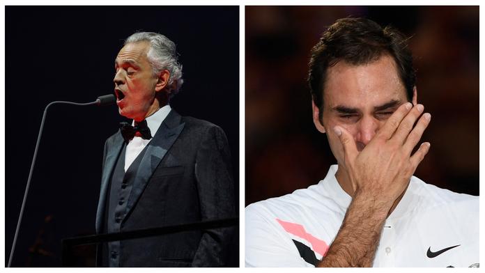 Andrea Bocelli a Roger Federer