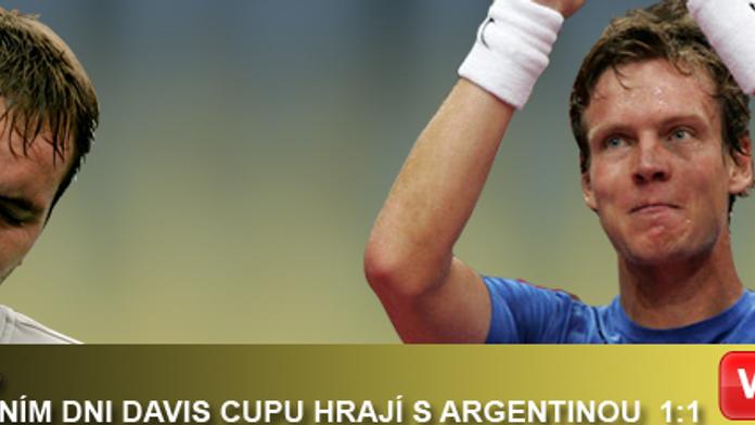 Davis Cup: Češi hrají v Ostravě s Argentinou 1:1