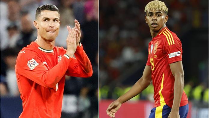 Souboj generací: Cristiano Ronaldo (vlevo) a Lamine Yamal