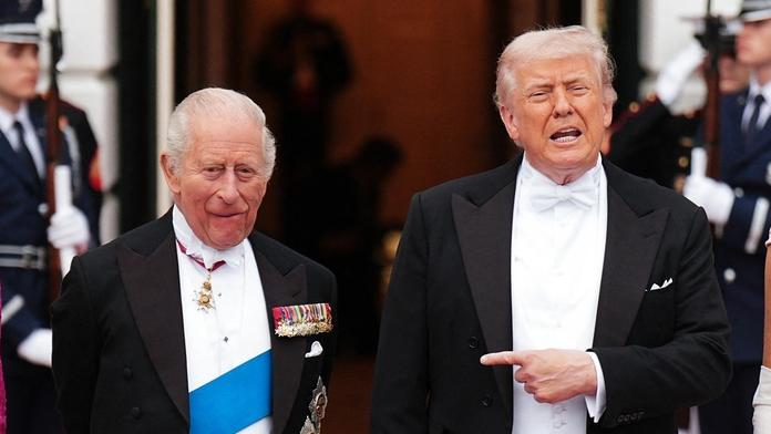 Královna Camilla, Král Karel III., prezident Donald Trump, Melania Trumpová