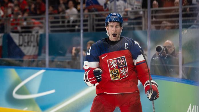 Roman Červenka po vstřelení gólu proti Dánsku
