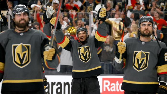 Hokejisté Vegas Golden Knights slaví postup