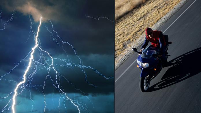 Do motorkáře za jízdy udeřil blesk! Mladík skončil v nemocnici
