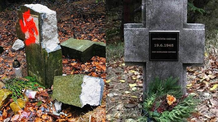 Pomník šesti mrtvým na Děčínsku zničil vandal, vše už řeší policie!