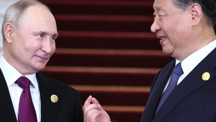 Si Ťin-pching a Vladimir Putin, 17. 10. 2023 Peking