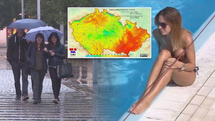 Čechy zchladily bouřky a déšť, na Moravě dál panují tropy!