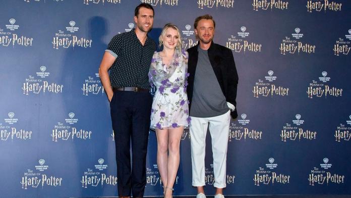 Herci Matthew Lewis, Evanna Lynch a Tom Felton v Tokiu