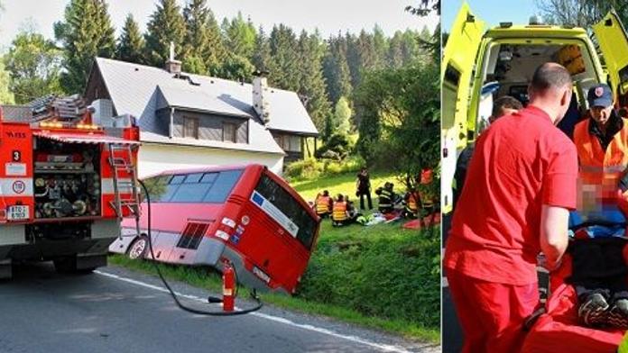 Vážná nehoda: Autobus plný dětí vylétl ze silnice! Napálil do mostku