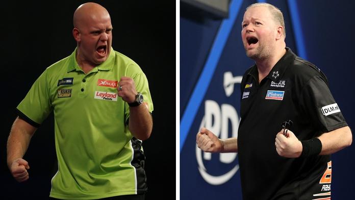 Děda Barney děkoval štěstěně. To Van Gerwen řádil jak uragán