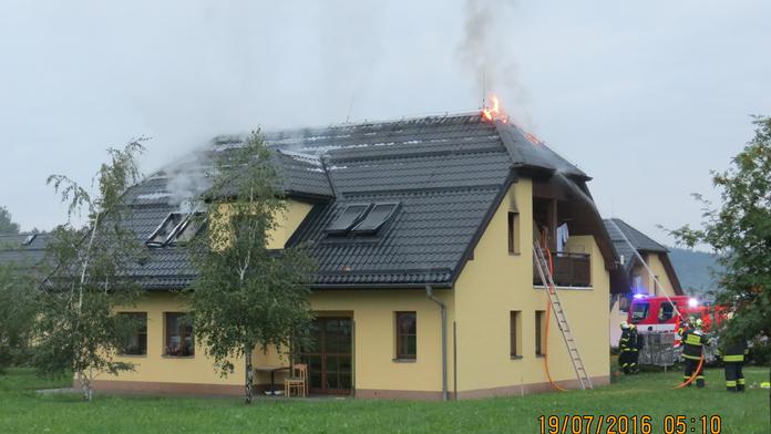 Požár domu pro postižené. Pět lidí skončilo v nemocnici. FOTKY