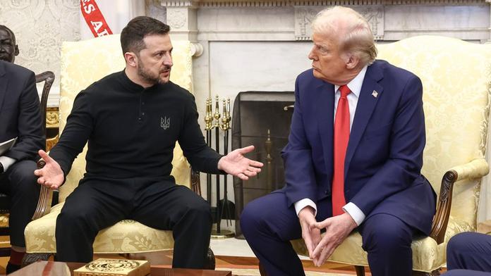 Volodymyr Zelenskyj a Donald Trump v Bílém domě
