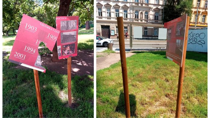 Nepochopitelný vandalismus! Někdo poničil památku Viktorie Žižkov