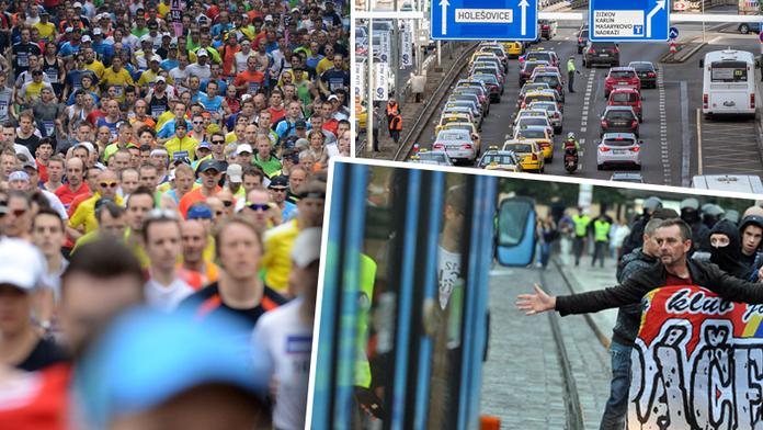 Půlmaraton a fotbalové derby. Praha čeká na dopravní kolaps&nbsp;