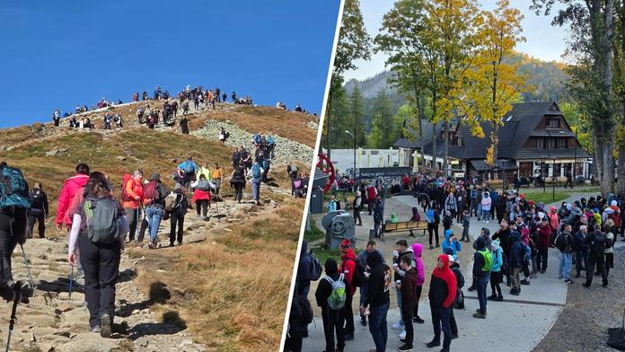 Davy turistů na polské straně Tater