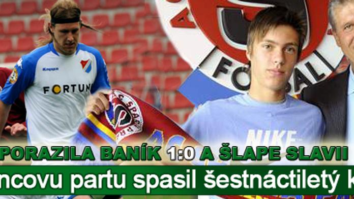 Šestnáctiletý klučina vystřelil Spartě vítězství nad Baníkem