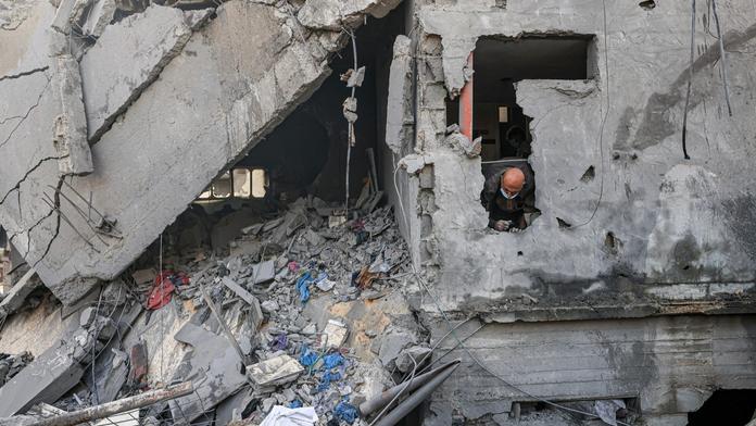 Následky bombardování na jihu Pásma Gazy