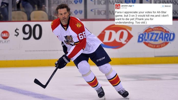 Utkání hvězd NHL? Nevolte mě, nechci umřít, prosí Jágr