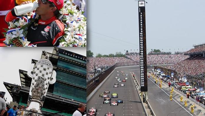 Cílová páska z cihel, mléko pro vítěze. To dělá Indy500 výjimečnou