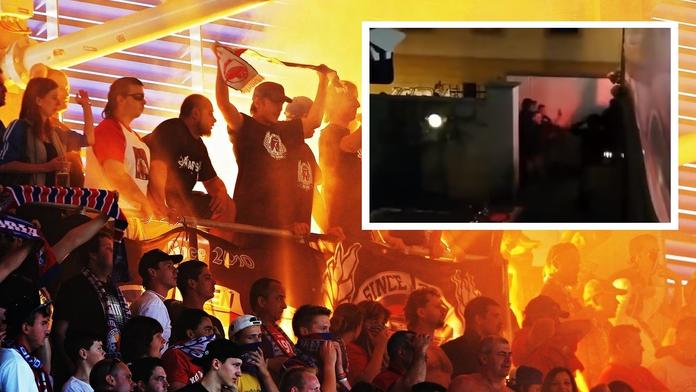 Chuligáni Plzně hodili židli na fans Lipska, pak v hotelu začala řežba