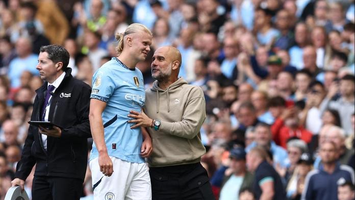 Erling Haaland a Pep Guardiola