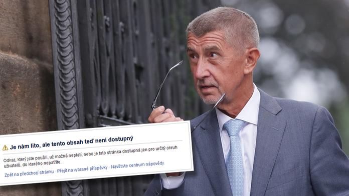 Stránka Andreje Babiše zmizela z facebooku. Kvůli vážné chybě!