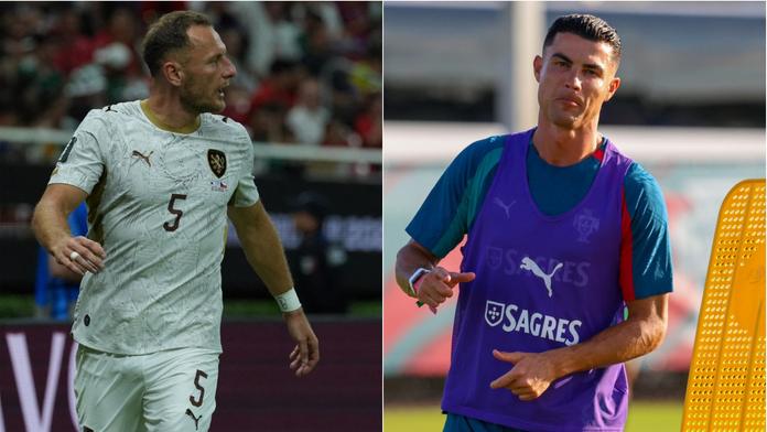 Vladimír Coufal a Cristiano Ronaldo