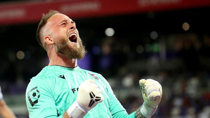Slavící brankář Baníku Dominik Holec