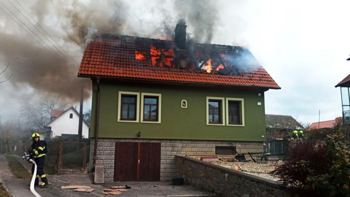 Požár rodinného domu na Zlínsku
