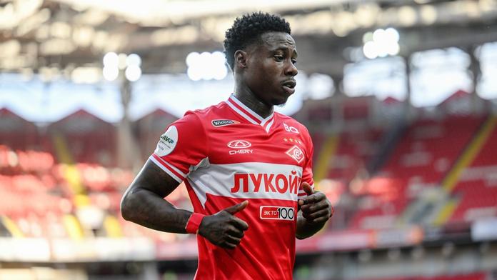 Nizozemský fotbalista Quincy Promes v dresu Spartaku Moskva