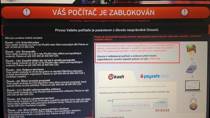 Na počítače útočí vir, který z nás chce vymámit peníze. Nenaleťte také!
