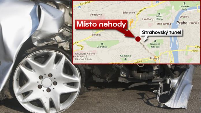 POZOR! Strahovský tunel zablokovala nehoda! Funguje jen jeden pruh!