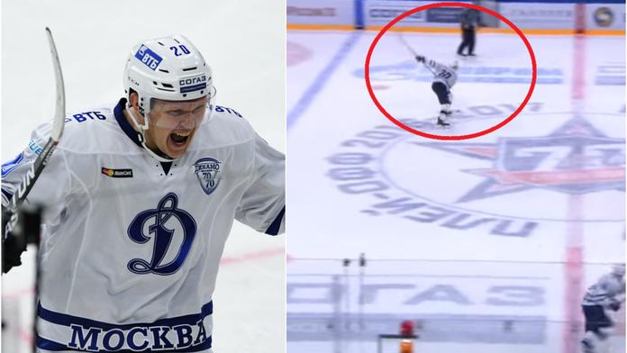 Jen góly od půlky? Tenhle borec z KHL takhle pálí rád! VIDEO