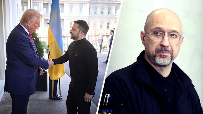 Donald Trump, Volodymyr Zelenskyj a Denys Šmyhal