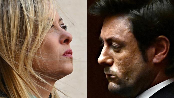 Italská premiérka Giorgia Meloni s Andrea Giambruno