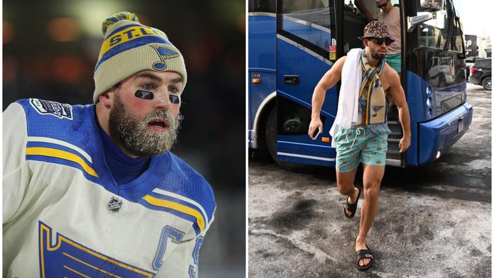 Hokejistům Blues mráz vůbec nevadil. Na Winter Classic přišli v plážovém outfitu