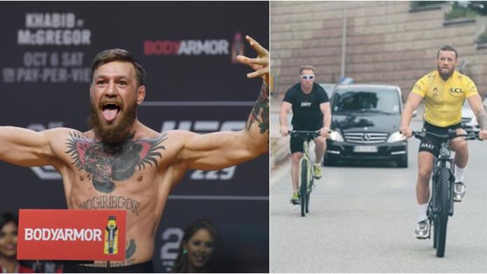Horečka Tour zasáhla i McGregora, ve žlutém dresu se proháněl na kole