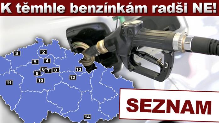 SEZNAM PUMP, které byly pokutovány za špatný benzín