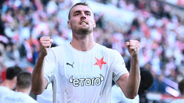 Tomáš Chorý se radoval v netradičním bílém dresu Slavie