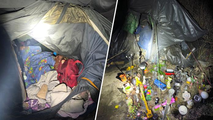 Šokující objev v pražském lesíku: Strážníci našli stan, uvnitř žily dvě malé děti