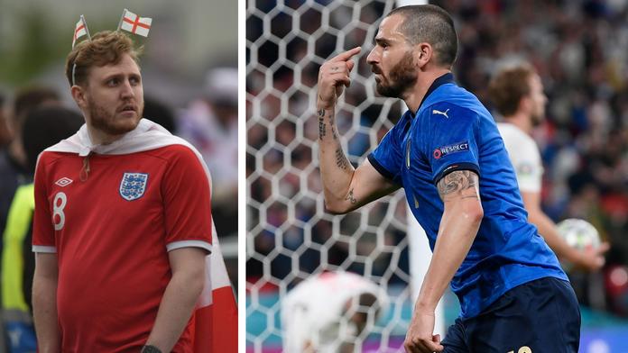 Anglický fanoušek a Leonardo Bonucci