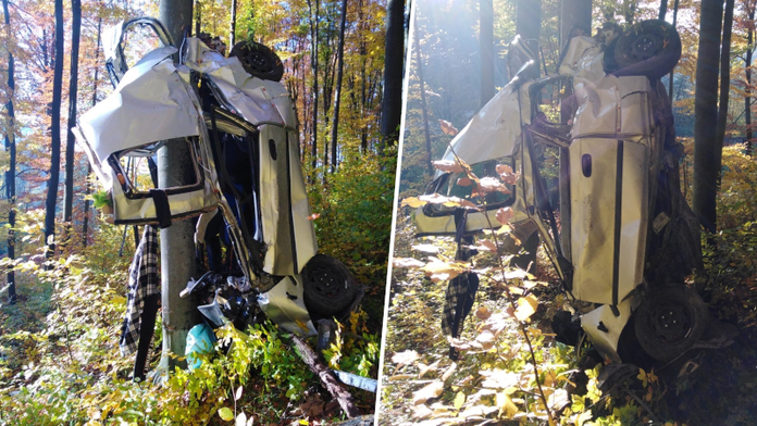 Mladý řidič (†20) se zabil na Slovensku, auto se nabodlo na strom