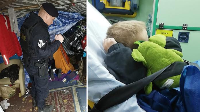 Strážníci kontrolovali nepřizpůsobivé. Ve stanu našli i tříletého chlapečka