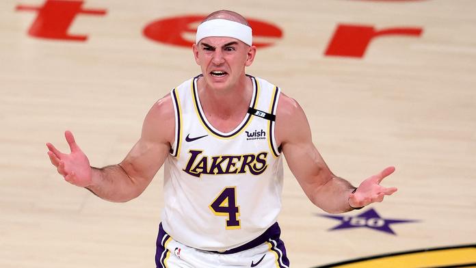 Hráč Lakers Alex Caruso