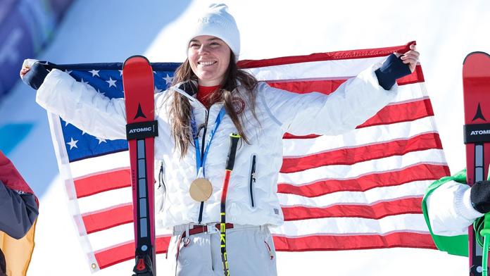 Breezy Johnsonová získala zlatou olympijskou medaili ve sjezdu