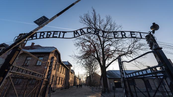 Špatný vtip. Mladou turistku zadrželi, když hajlovala v Osvětimi
