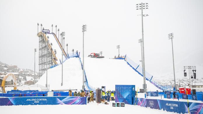 Konstrukce pro Big Air v Livignu je největší svého druhu