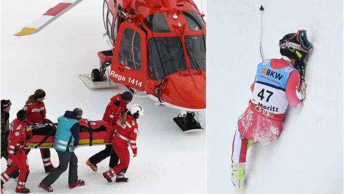 Děsivý pád: Ze Super-G se staly skoky, lyžař se těžce zranil! VIDEO